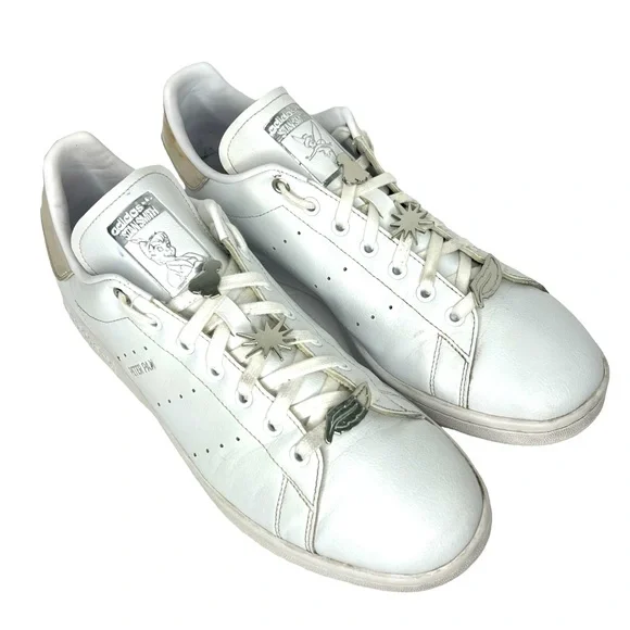 adidas | Shoes | Adidas Stan Smith X Disney Peter Pan Tinker Bell White  Leather Shoes Size 2 | Poshmark